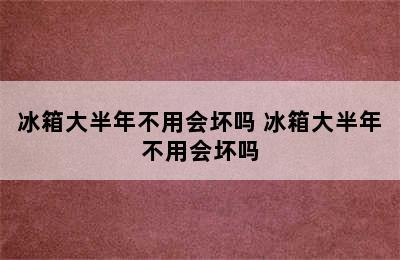 冰箱大半年不用会坏吗 冰箱大半年不用会坏吗